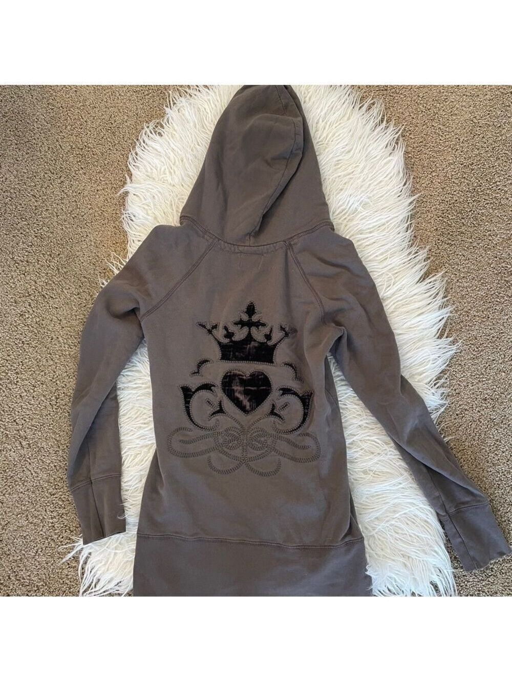 Juicy Couture Brown Hoodie with Velvet heart/crown
